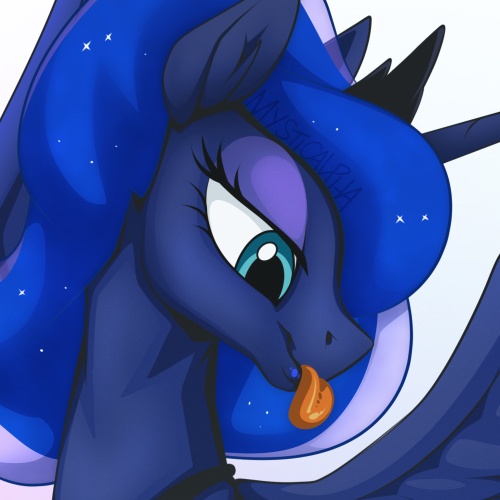 Luna Sits on Celestia